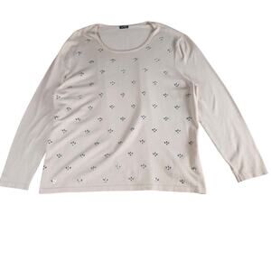 Gerry Weber Womens Light Pink Embellished Viscose Blend Long Sleeve Top Sz XL